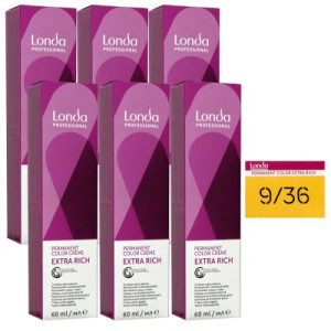 Londa Professional permanente Cremehaarfarbe Extra Rich 6 x 60 ml 9/36 lichtblond gold violett