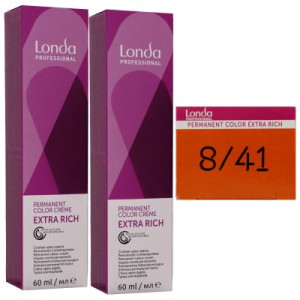 Londa Professional permanente Cremehaarfarbe Extra Rich 2 x 60 ml 8/41 hellblond rot asch