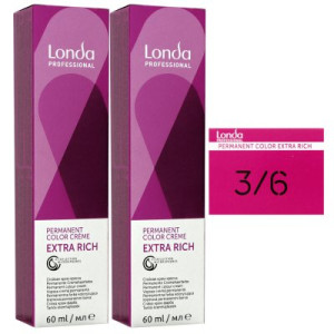 Londa Professional permanente Cremehaarfarbe Extra Rich 2 x 60 ml 3/6 dunkelbraun violett