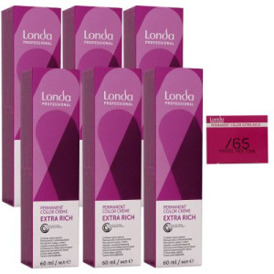 Londa Professional permanente Cremehaarfarbe Extra Rich 6 x 60 ml /65 mixton pastel violett rot