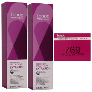 Londa Professional permanente Cremehaarfarbe Extra Rich 2 x 60 ml /69 mixton pastel violett cendre