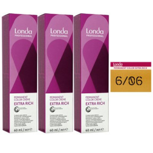 Londa Professional permanente Cremehaarfarbe Extra Rich 3 x 60 ml 6/06 dunkelblond natur violett