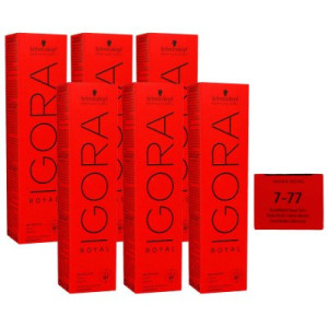 Schwarzkopf Igora Royal 6 x 60 ml 7-77 mittelblond kupfer extra Haarfarbe Cremefarbe