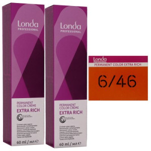 Londa Professional permanente Cremehaarfarbe Extra Rich 2 x 60 ml 6/46 dunkelblond kupfer violett