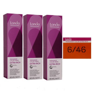 Londa Professional permanente Cremehaarfarbe Extra Rich 3 x 60 ml 6/46 dunkelblond kupfer violett