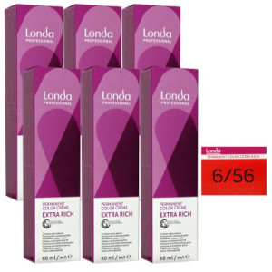 Londa Professional permanente Cremehaarfarbe Extra Rich 6 x 60 ml 6/56 dunkelblond rot violett