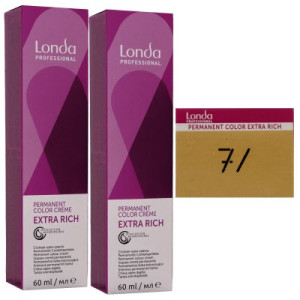 Londa Professional permanente Cremehaarfarbe Extra Rich 2 x 60 ml 7/ mittelblond natur warm