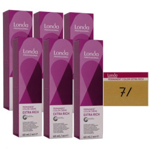 Londa Professional permanente Cremehaarfarbe Extra Rich 6 x 60 ml 7/ mittelblond natur warm