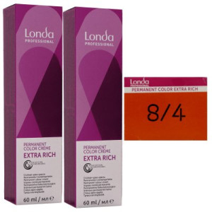 Londa Professional permanente Cremehaarfarbe Extra Rich 2 x 60 ml 8/4 hellblond kupfer