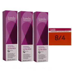 Londa Professional permanente Cremehaarfarbe Extra Rich 3 x 60 ml 8/4 hellblond kupfer