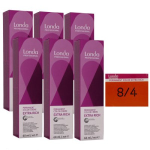 Londa Professional permanente Cremehaarfarbe Extra Rich 6 x 60 ml 8/4 hellblond kupfer