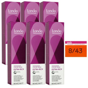 Londa Professional permanente Cremehaarfarbe Extra Rich 6 x 60 ml 8/43 hellblond kupfer gold