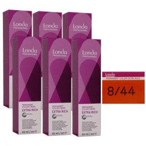 Londa Professional permanente Cremehaarfarbe Extra Rich 6 x 60 ml 8/44 hellblond kupfer intensiv