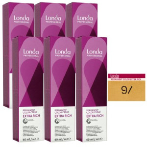 Londa Professional permanente Cremehaarfarbe Extra Rich 6 x 60 ml 9/ lichtblond natur warm