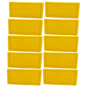 Glit Polyhandpad 10 x Pad 250 x 120 mm gelbe Borsten mit Vliesrücken rechteckig