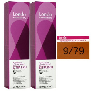 Londa Professional permanente Cremehaarfarbe Extra Rich 2 x 60 ml 9/79 lichtblond braun cendre