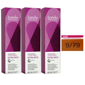 Londa Professional permanente Cremehaarfarbe Extra Rich 3 x 60 ml 9/79 lichtblond braun cendre