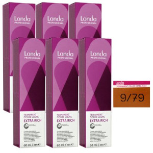 Londa Professional permanente Cremehaarfarbe Extra Rich 6 x 60 ml 9/79 lichtblond braun cendre