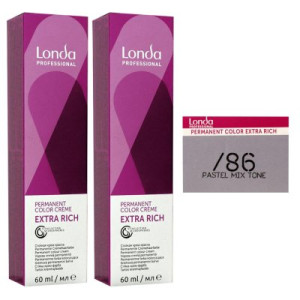 Londa Professional permanente Cremehaarfarbe Extra Rich 2 x 60 ml /86 mixton pastel perl violett