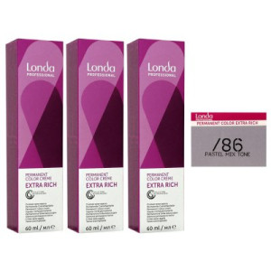 Londa Professional permanente Cremehaarfarbe Extra Rich 3 x 60 ml /86 mixton pastel perl violett