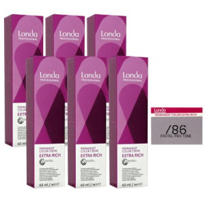 Londa Professional permanente Cremehaarfarbe Extra Rich 6 x 60 ml /86 mixton pastel perl violett