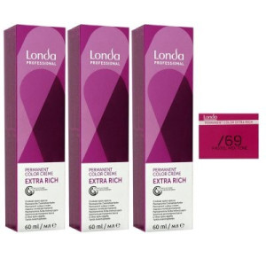 Londa Professional permanente Cremehaarfarbe Extra Rich 3 x 60 ml /69 mixton pastel violett cendre