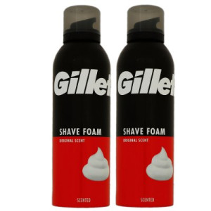 Gillette Shave Foam Rasierschaum 2 x 200 ml Original Scent für normale Haut