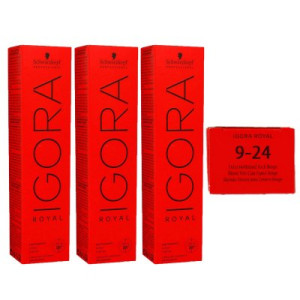 Schwarzkopf Igora Royal 3 x 60 ml 9-24 hellblond asch beige Haarfarbe Cremefarbe