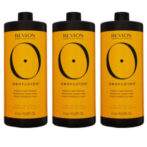 Revlon Orofluido 3 x 1000 ml Shampoo für jeden Haartyp mit Arganöl