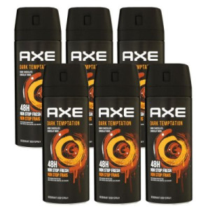 Axe Dark Temptation 6 x 150 ml Deodorant Deospray Deodorant Spray Deo Spray