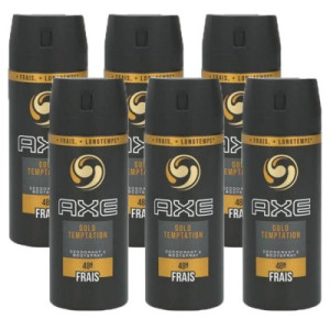 Axe Gold Temptation 6 x 150 ml Deospray Deodorant Deo Spray Deodorant