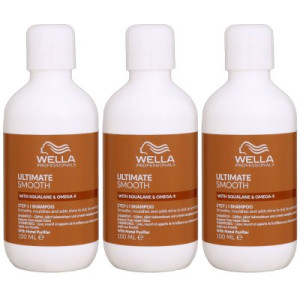 Wella Ultimate Smooth Shampoo 3 x 100 ml für trockenes Haar Step 1