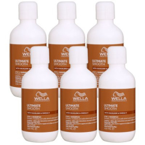 Wella Ultimate Smooth Shampoo 6 x 100 ml für trockenes Haar Step 1
