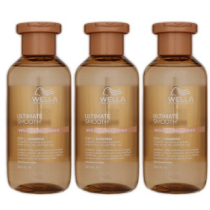 Wella Ultimate Smooth Shampoo 3 x 250 ml für trockenes Haar Step 1