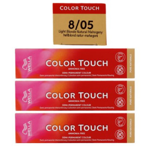 Wella Color Touch 3 x 60 ml 8/05 hellblond natur mahagoni