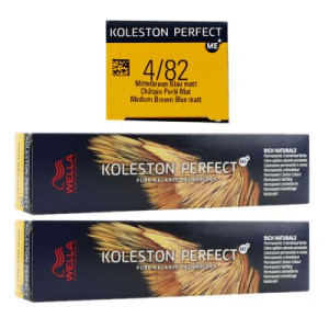 Wella Koleston Perfect ME Rich Naturals 2 x 60 ml 4/82 mittelbraun perl matt