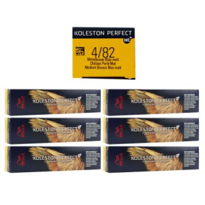 Wella Koleston Perfect ME Rich Naturals 6 x 60 ml 4/82 mittelbraun perl matt