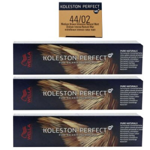 Wella Koleston Perfect ME Pure Naturals 3 x 60 ml 44/02 mittelbraun intensiv natur matt