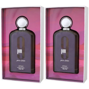 Afnan Perfumes 9pm pour Femme 2 x 100 ml Eau de Parfum EDP Damenparfum