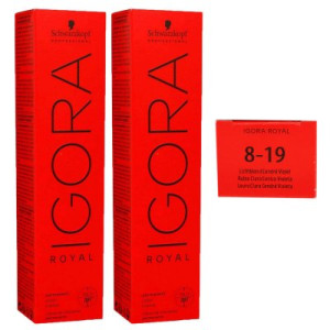 Schwarzkopf Igora Royal 2 x 60 ml 8-19 hellblond cendre violett Haarfarbe Cremefarbe