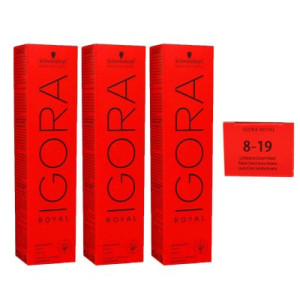 Schwarzkopf Igora Royal 3 x 60 ml 8-19 hellblond cendre violett Haarfarbe Cremefarbe