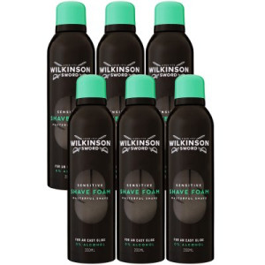 Wilkinson Sword Shave Foam Rasierschaum 6 x 200 ml Sensitive