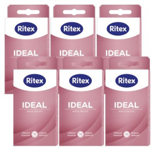 Ritex Ideal Kondome 6 x 10 Stück extra feucht mit extra viel Gleitmittel