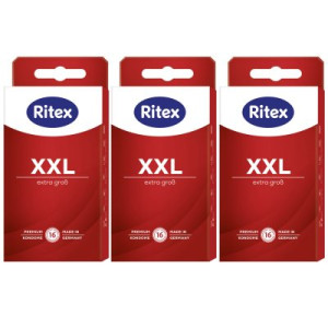 Ritex XXL Kondome 3 x 16 Stück extra groß hochelastisch und gefühlsintensiv
