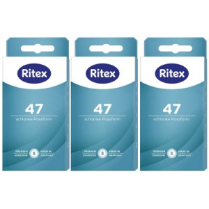Ritex 47 Kondome 3 x 8 Stück Schlanke Passform Sicheres Gefühl bei schlankeren Größen