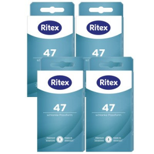 Ritex 47 Kondome 4 x 8 Stück Schlanke Passform Sicheres Gefühl bei schlankeren Größen
