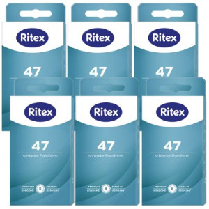 Ritex 47 Kondome 6 x 8 Stück Schlanke Passform Sicheres Gefühl bei schlankeren Größen