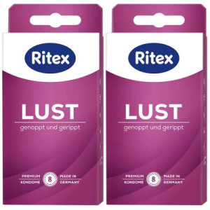 Ritex Lust Kondome 2 x 8 Stück Genoppt & Gerippt für intensive Gefühle
