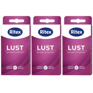 Ritex Lust Kondome 3 x 8 Stück Genoppt & Gerippt für intensive Gefühle