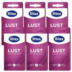 Ritex Lust Kondome 6 x 8 Stück Genoppt & Gerippt für intensive Gefühle
